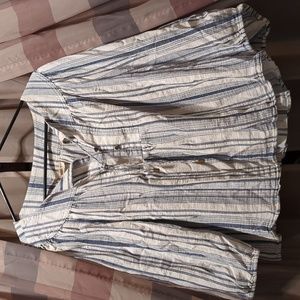 Cute blue and white striped crop top. Long sleeve